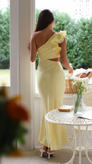 One-Shoulder Cutout Maxi Dress
