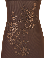 OCTAVIA MINI DRESS - BROWN : CHOCOLATE