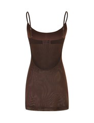OCTAVIA MINI DRESS - BROWN : CHOCOLATE
