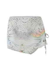 JOSEPHINE MINI SKIRT - WHITE : ANIMAL : ANIMAL PRINT