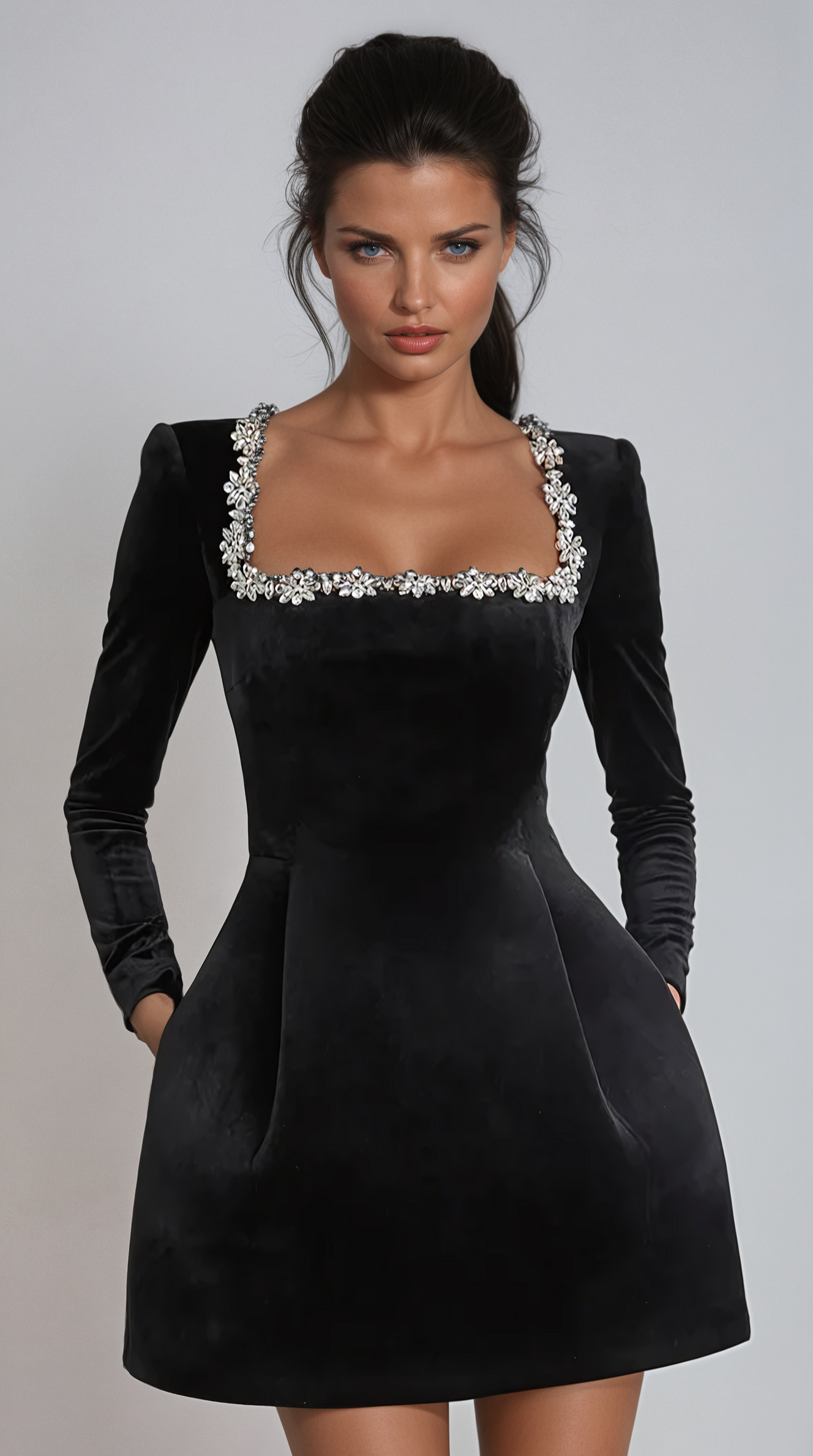 Chloe/ Embellished Short Dress