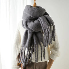 Cashmere Winter Pashmina Blanket Wrap - Thick And Soft Scarf Grey Scarfs-L