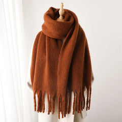 Cashmere Winter Pashmina Blanket Wrap - Thick And Soft Scarf Brown Scarfs-L