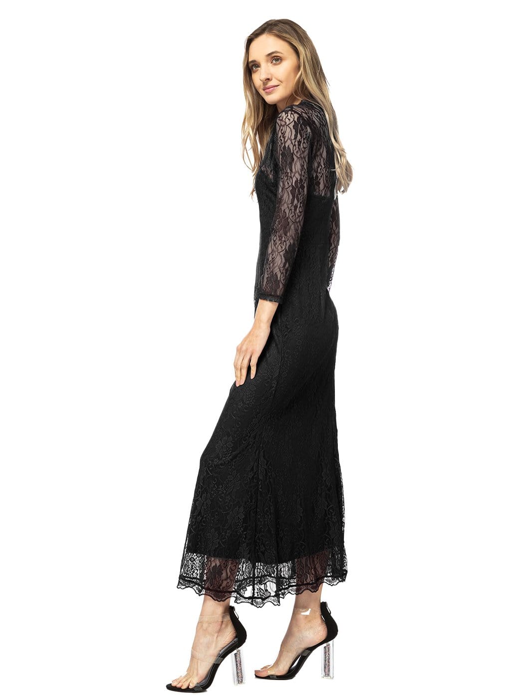 Long Sleeve Lace Maxi Dress