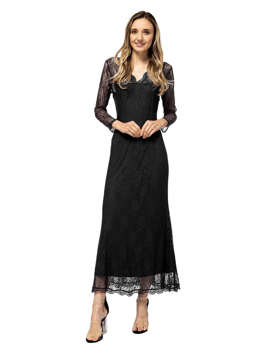Long Sleeve Lace Maxi Dress