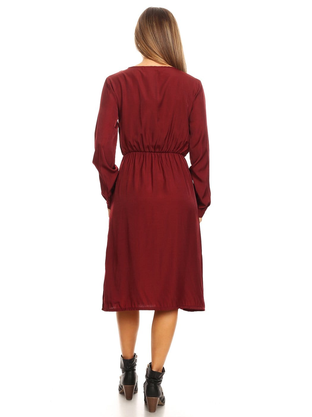 Long-Sleeve Button Down Dress