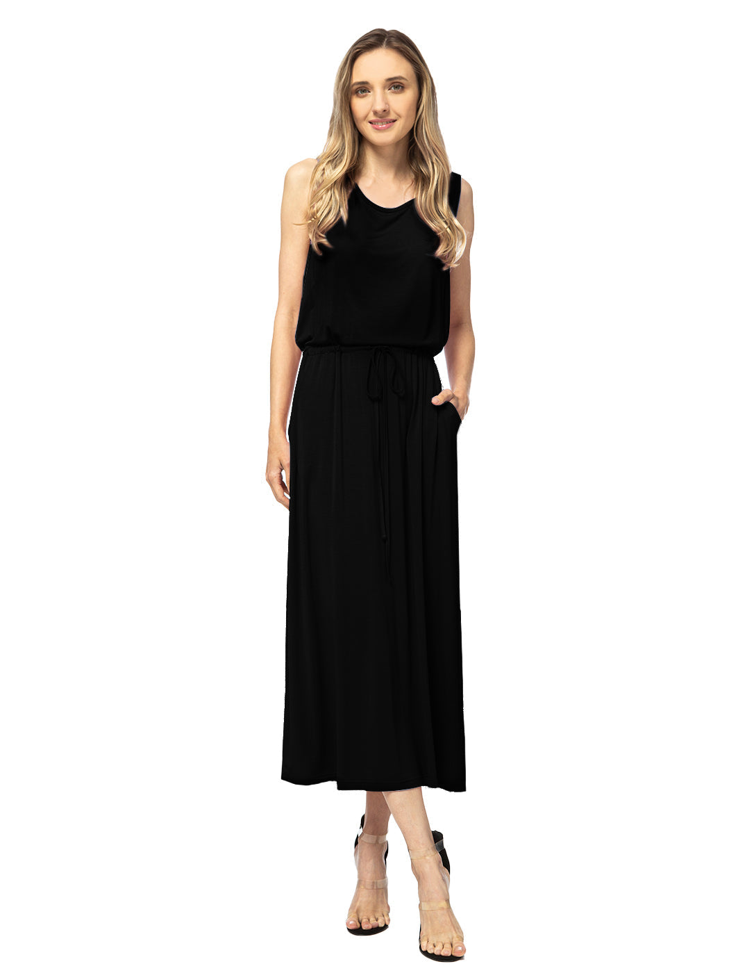 Maxi Length Drawstring Dress