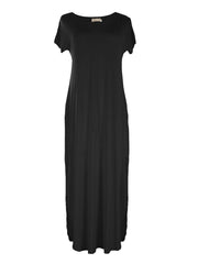 V Short Sleeve Maxi Lounge Dress