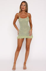 Keeping Me Awake Knit Mini Dress Apple