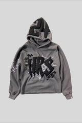 Gothic Puff Typography Pullover Hoodie