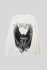 Angel Wings Typography Graphic Oversized Sweatshirt