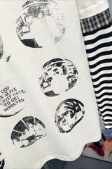 Manga Graphic Striped Layered Long Sleeve Tee