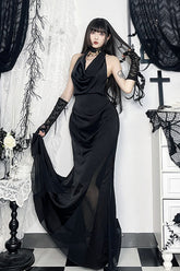 Cowl Neck Halter Gothic Dress