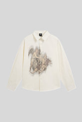 Abstract Illustration Oversized Long Sleeve Shirt