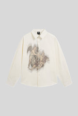 Abstract Illustration Oversized Long Sleeve Shirt