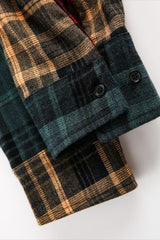 Patchwork Plaid Relaxed Long Sleeve Shirt