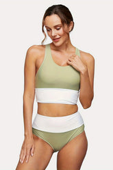 Curve Fit Zip Front Bikini Two Piece Swim Set