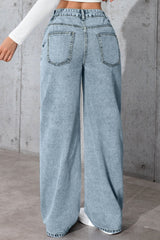 Casual High Waist Relaxed Straight Leg Jeans