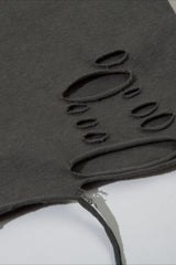 Distressed Cutout Washed Short Sleeve T-Shirt