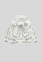 Gothic Eye Skull All Over Crew Neck Sweater