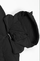 Spider Print Cat Ear Mask Hood Puffer Jacket
