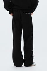 Deconstructed Shell Embroidered Straight Leg Sweatpants