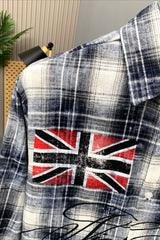 Union Jack Star Plaid Long Sleeve Shirt