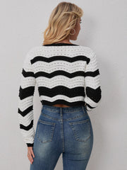 Striped Colorblock Knit Cardigan