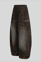Leopard Print Wide Leg Sweatpants