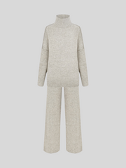 Morwen - Oversized Turtle-Neck Knitted Two-Piece Set