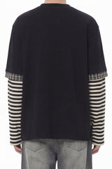 Manga Graphic Striped Layered Long Sleeve Tee