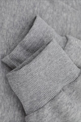Cable Hood Contrast Placket Hoodie