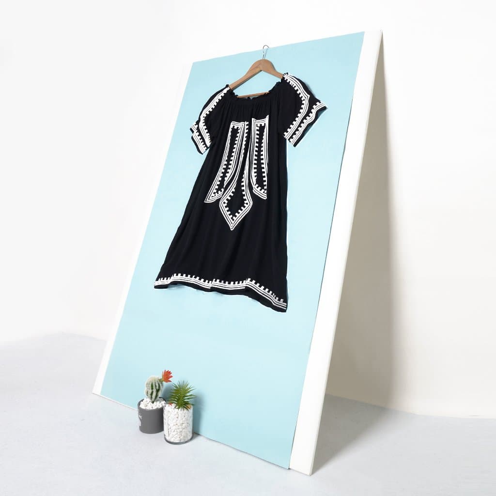 Printed Versatile Off Shoulder Dress