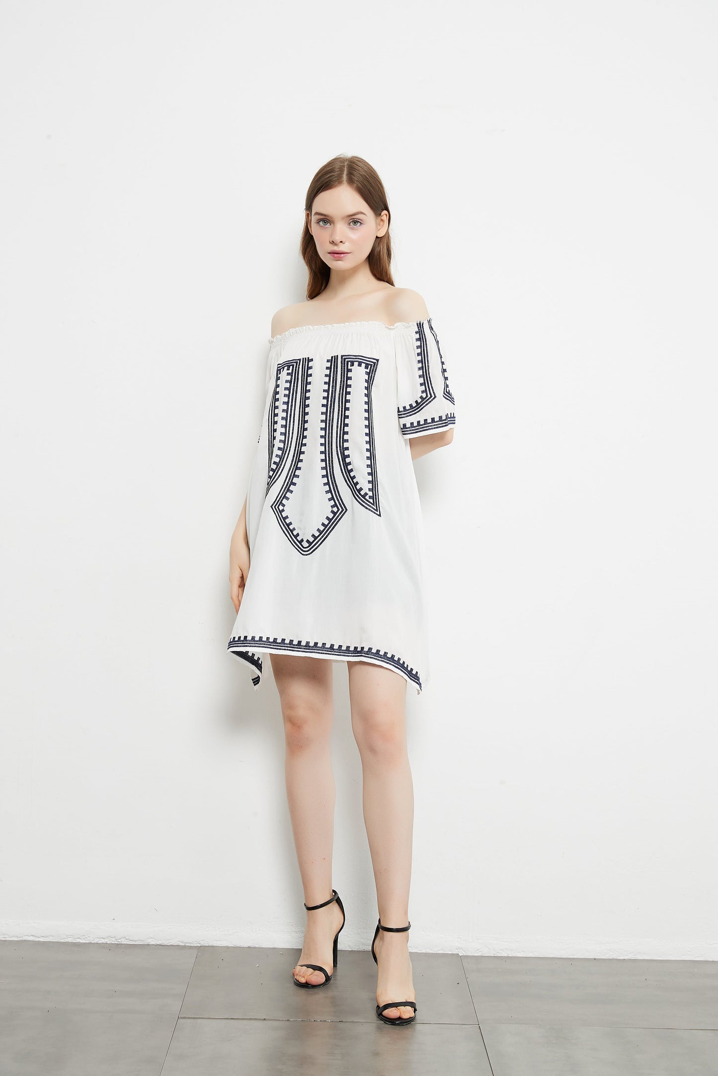 Printed Versatile Off Shoulder Dress