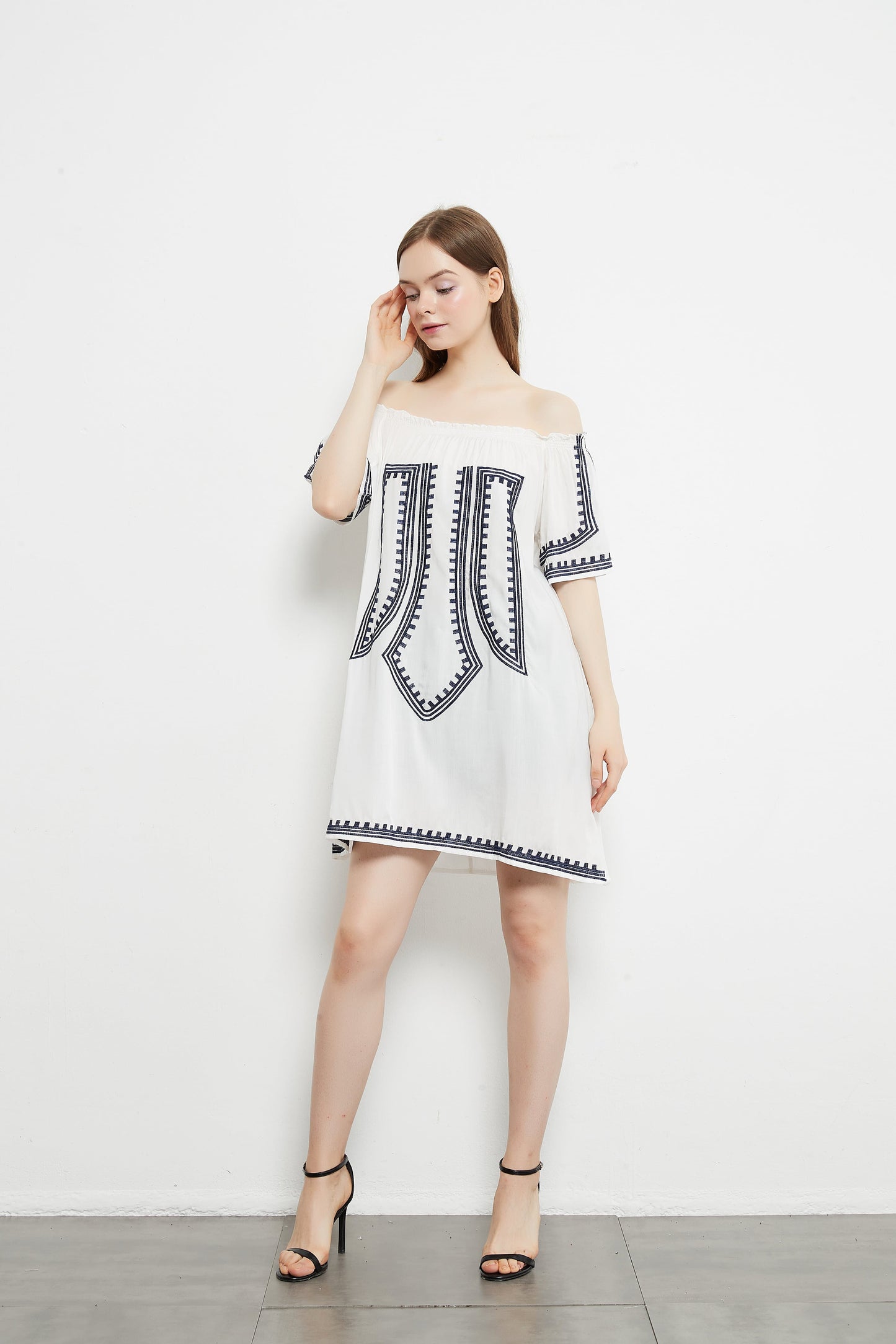 Printed Versatile Off Shoulder Dress