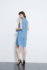 Sleeveless Down Premium Denim Dress
