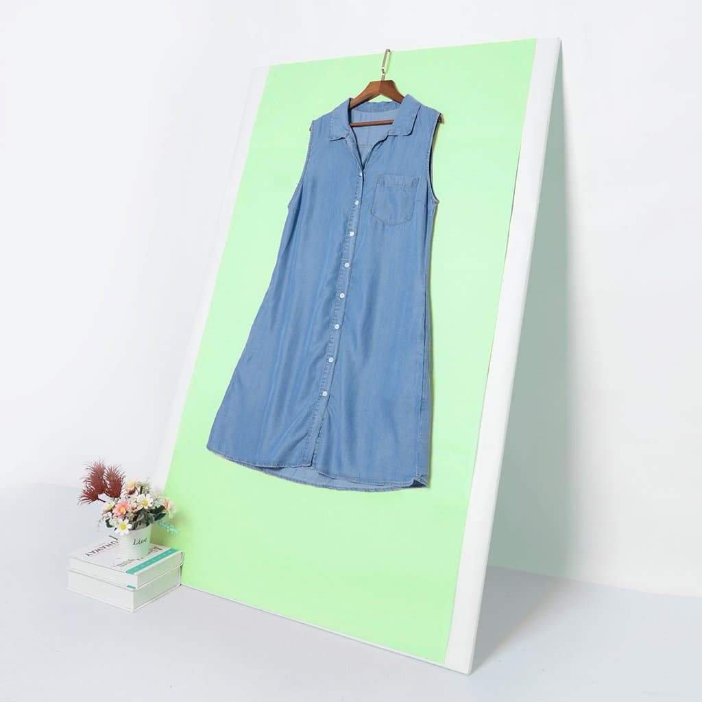 Sleeveless Down Premium Denim Dress