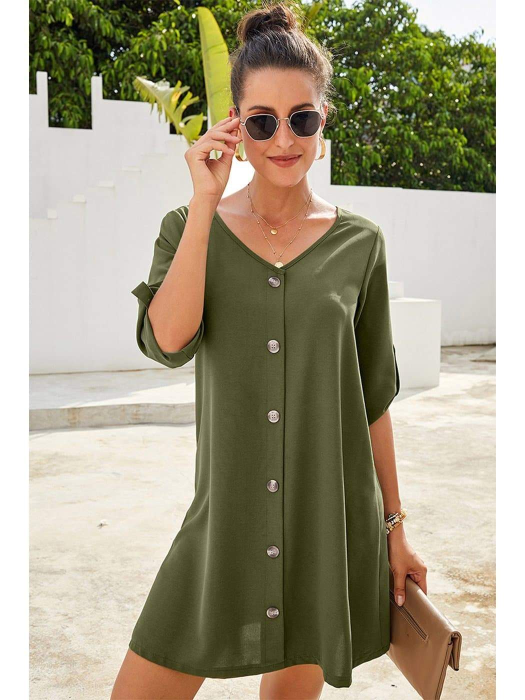 Vintage Flare Button Down Dress