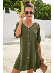 Vintage Flare Button Down Dress
