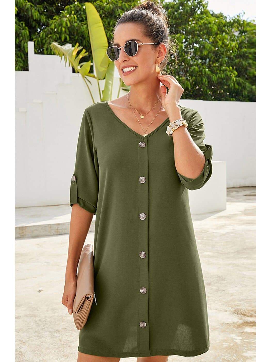 Vintage Flare Button Down Dress