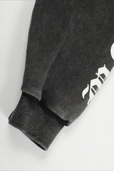 Patch Graphic Washed Full Zip Hoodie