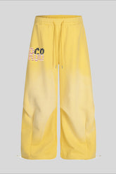 Contrast Waist Wide Leg Sweatpants