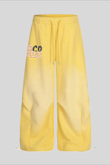 Contrast Waist Wide Leg Sweatpants