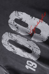 Layered Sleeve Number Graphic Hoodie
