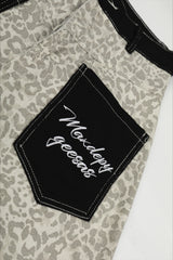 Leopard Contrast Pocket Barrel Leg Pants