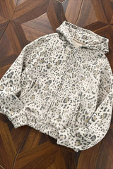 Leopard Wash Relaxed Full Zip Hoodie