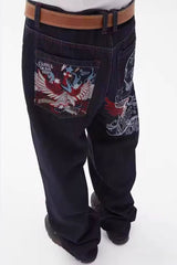 Gothic Multi Pocket Baggy Denim Jeans