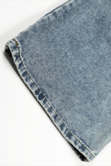 Gold Script Embroidered Barrel Leg Jeans