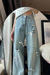 Bowtie Distressed Light Denim Jeans