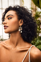Baroque Colorful Gem Pearl Earrings